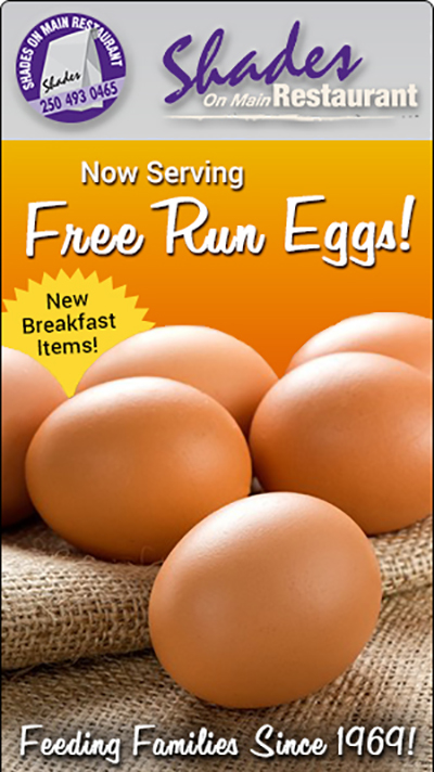 Free Run Eggs at Shades On Main